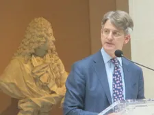Director of The Met, Thomas P Campbell, delivers opening remarks at the press preview.